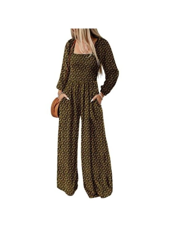 Tops - Women's Casual Loose Overalls Jumpsuits Printed Rompers With Pockets